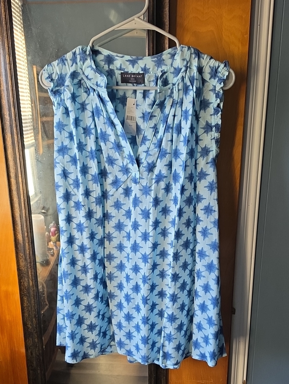 Lane Bryant Blue Star Print Sleeveless Tank Top